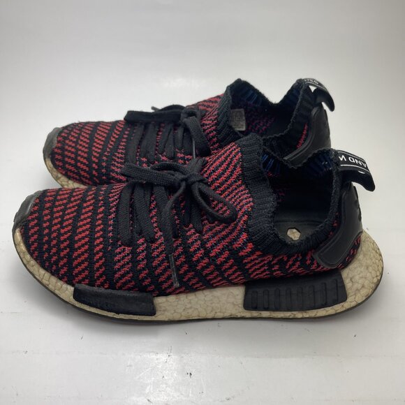 Adidas Nmd R1 STLT Primeknit Red Black Mens 7.5 US Shoes (READ) - Picture 1 of 16